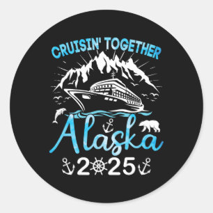 Alaska Cruise Ship Vakantie Trip 2025 Familiecruis Ronde Sticker