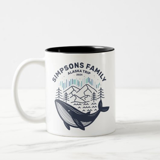 Alaska Cruise Trip Custom Family Matching Group Tweekleurige Koffiemok (Links)