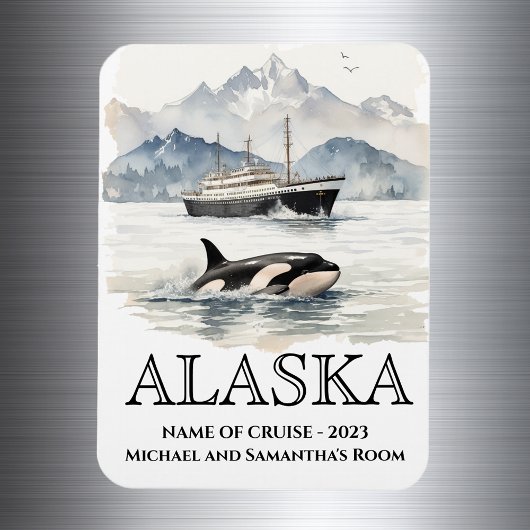 Alaska Cruise Vaart Orca Aquarel Magneet