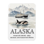Alaska Cruise Vaart Orca Aquarel Magneet (Verticaal)