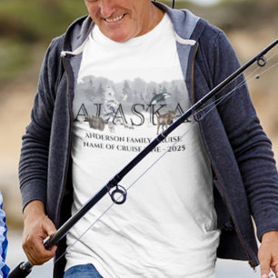 Alaska Cruise Vaart Toeristische Beer Eland Famili T-shirt
