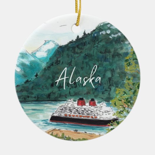 Alaska-cruiseschip Keramisch Ornament (Voorkant)