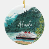 Alaska-cruiseschip Keramisch Ornament (Achterkant)