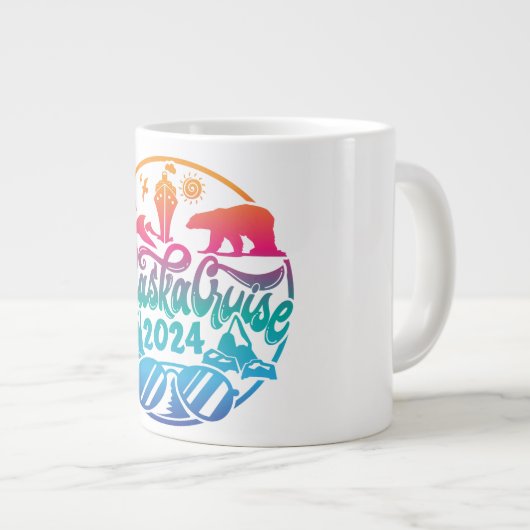 Alaska cruiseschip vakantie ontwerp grote koffiekop (Voorkant rechts)