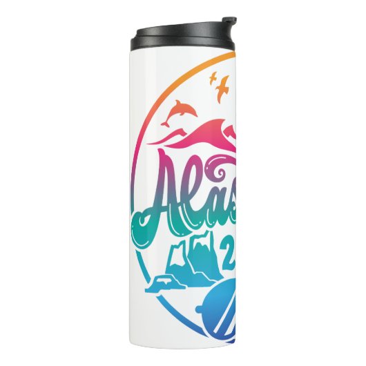Alaska cruiseschip vakantie ontwerp thermosbeker (Gedraaid links)