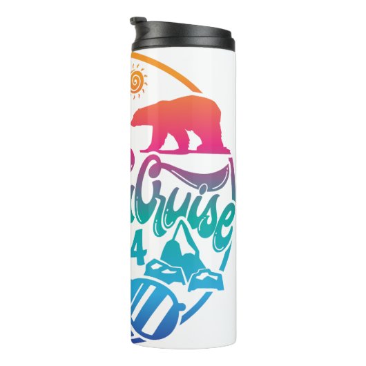 Alaska cruiseschip vakantie ontwerp thermosbeker (Geroteerd rechts)