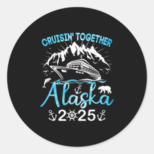 Alaska cruiseschip vakantie trip 2025 familie crui ronde sticker