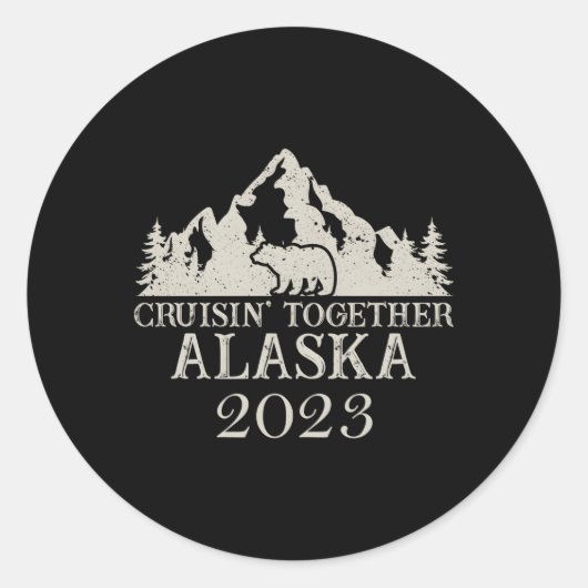 Alaska Cruising Samen 2023 Familiereünie Cruis Ronde Sticker (Voorkant)