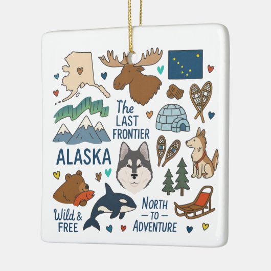 Alaska Custom Family Trip Keepsake Kerstmis Keramisch Ornament (Links)
