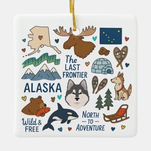 Alaska Custom Family Trip Keepsake Kerstmis Keramisch Ornament (Voorkant)