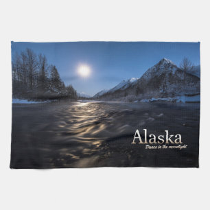 Alaska Dance in het moonlicht Theedoek