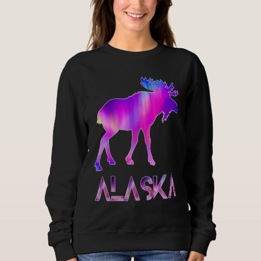 Alaska Day Moose Aurora Borealis At Night Trui (Voorkant)