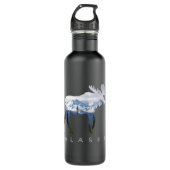 Alaska Day Moose Snowy Mountain - Alaskan Tourist Waterfles (Voorkant)