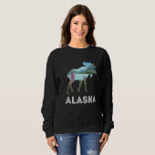 Alaska Day Moose Snowy Mountains Alaska Holiday Trui (Voorkant volledig)