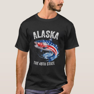 Alaska de 49e Staat Patriotische Amerikaanse Vlag T-shirt