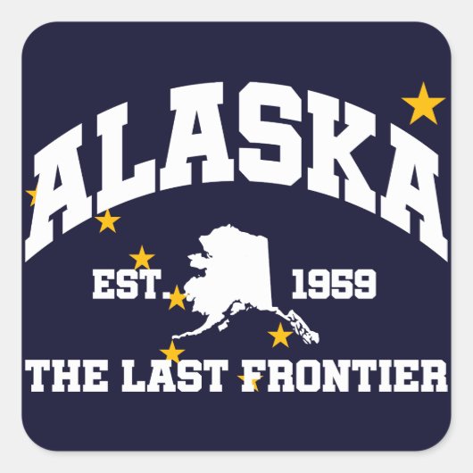 Alaska, de laatste grens vierkante sticker (Voorkant)