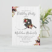 Alaska deelstaat Rustic Birthday Party Invitation Kaart (Staand voorkant)