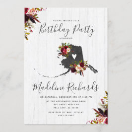 Alaska deelstaat Rustic Birthday Party Invitation Kaart