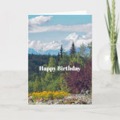Alaska Denali Landschap Bloemen Foto Verjaardag Kaart (Voorkant)