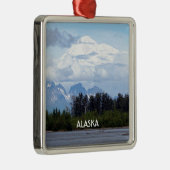 Alaska: Denali, Mt McKinley, uit de rivier, VS 1 Metalen Ornament (Rechts)