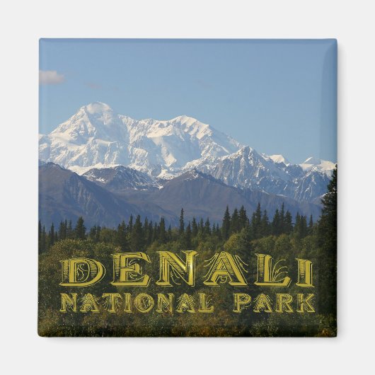 Alaska Denali Nationaal Park Mount McKinley Magnet (Voorkant)