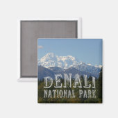 Alaska Denali Nationaal Park Mount McKinley Magnet (Voorkant / Achterkant)