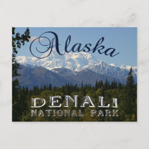 Alaska Denali National Park Mount McKinley Card Briefkaart
