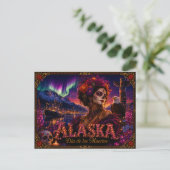 Alaska Día de los Muertos Retro Briefkaart (Staand voorkant)