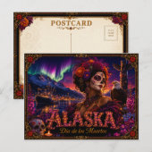 Alaska Día de los Muertos Retro Briefkaart (Voorkant / Achterkant)