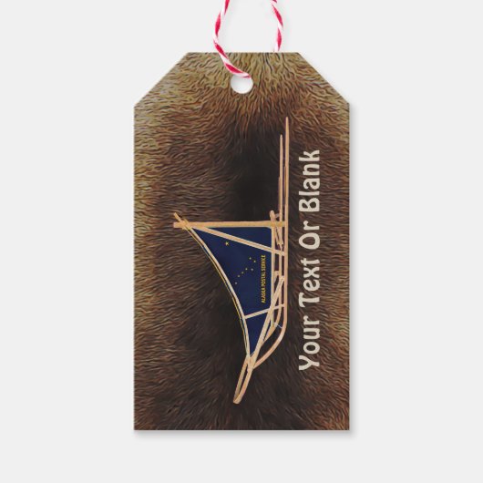 Alaska Dog Sled Mail Cadeaulabel (Voorkant)