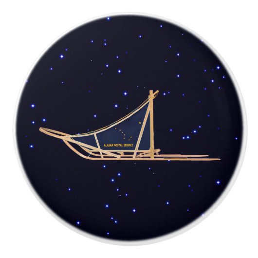 Alaska Dog Sled Mail Keramische Knop (Voorkant)