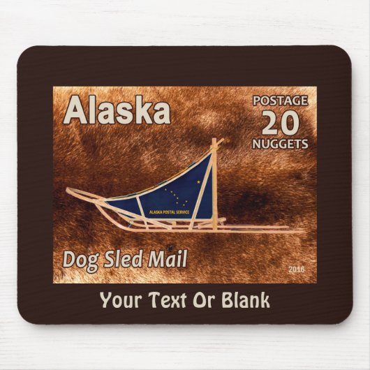 Alaska Dog Sled Mail Postage Stamp Muismat (Voorkant)