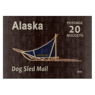Alaska Dog Sled Mail Postage Stamp Snijplank