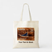 Alaska Dog Sled Mail Postage Stamp Tote Bag (Achterkant)