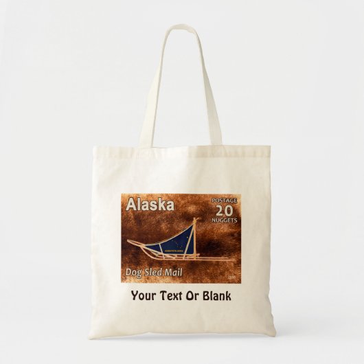 Alaska Dog Sled Mail Postage Stamp Tote Bag (Voorkant)
