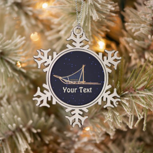 Alaska Dog Sled Mail Tin Sneeuwvlok Ornament (Boom)