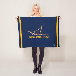 Alaska Dog Sled Postal Carrier Fleece Deken