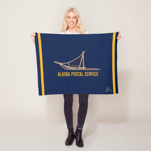 Alaska Dog Sled Postal Carrier Fleece Deken (In situ)