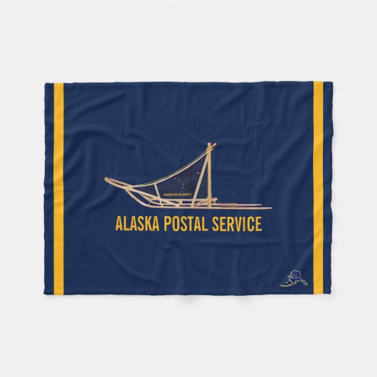 Alaska Dog Sled Postal Carrier Fleece Deken (Voorkant (Horizontaal))