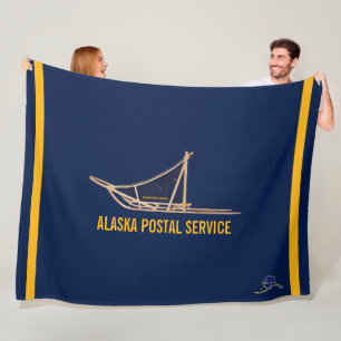 Alaska Dog Sled Postal Carrier Fleece Deken