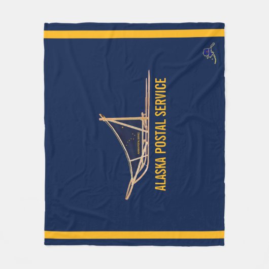 Alaska Dog Sled Postal Carrier Fleece Deken (Voorkant)