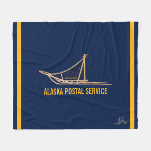 Alaska Dog Sled Postal Carrier Fleece Deken