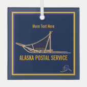 Alaska Dog Sled Postal Carrier Glas Ornament (Voorkant)