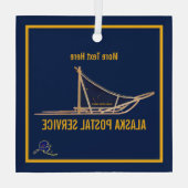 Alaska Dog Sled Postal Carrier Glas Ornament (Achterkant)