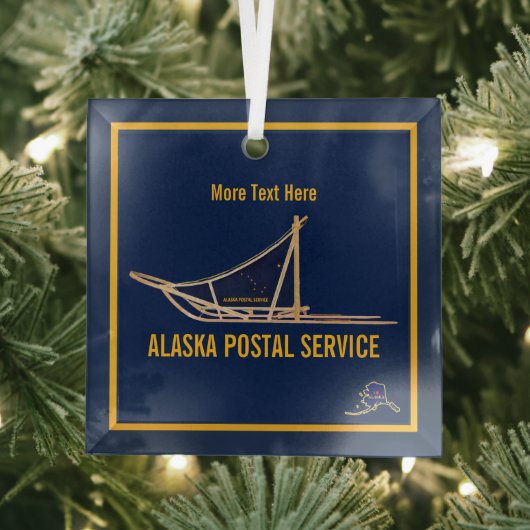 Alaska Dog Sled Postal Carrier Glas Ornament (Insitu)