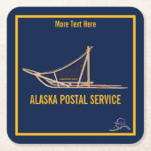 Alaska Dog Sled Postal Carrier Kartonnen Onderzetters (Voorkant)