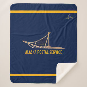 Alaska Dog Sled Postal Carrier Sherpa Deken