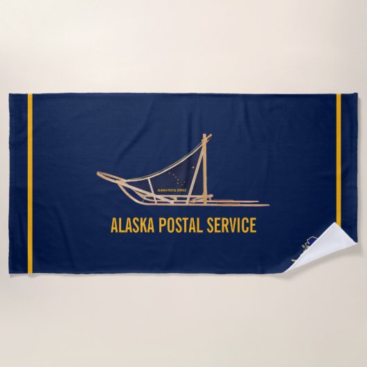 Alaska Dog Sled Postal Carrier Strandlaken (Voorkant)
