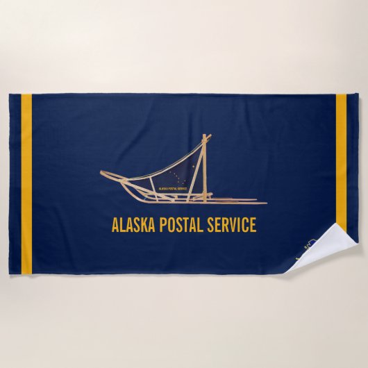 Alaska Dog Sled Postal Carrier Strandlaken (Voorkant)