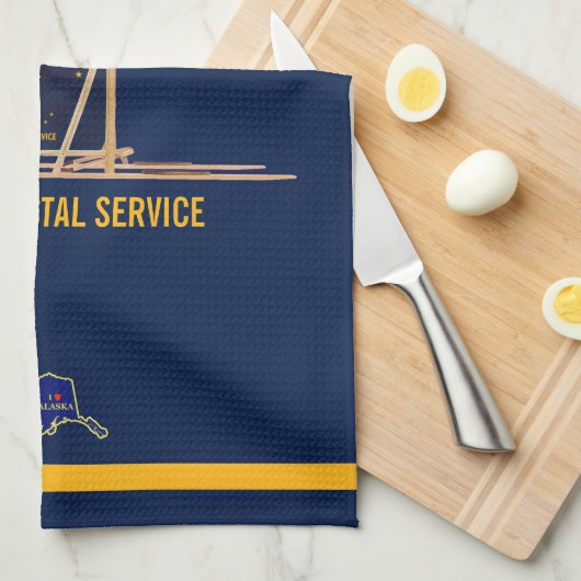 Alaska Dog Sled Postal Carrier Theedoek (Quarter Fold)